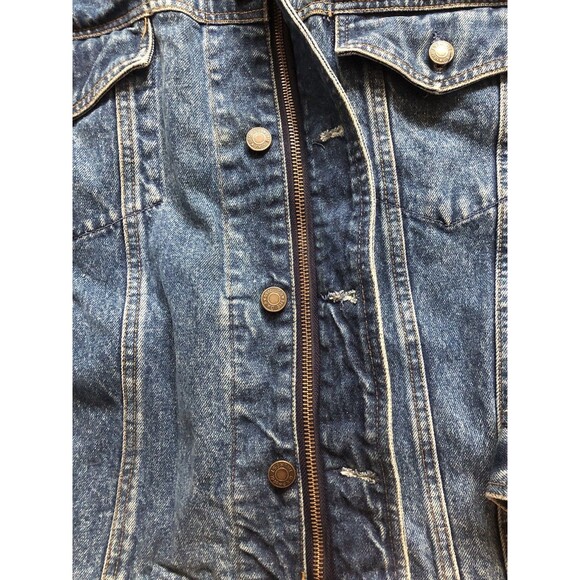Gap Vintage Denim Jean Jacket Size Medium Zip Button Combo 1990's - Picture 7 of 16